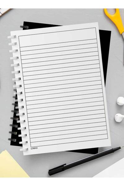 LOWHA دفتر ملاحظات حلزوني مع غلافين أمامي وخلفي صلبين بتصميم منفرد