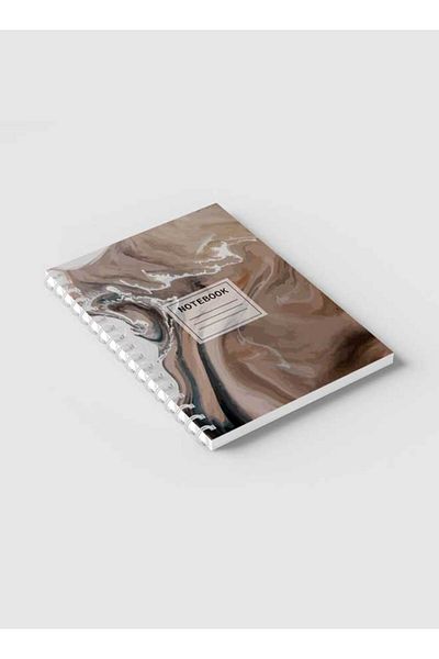 LOWHA Spiral Notebook with Front and Back Hard Covers Featuring Watercolor Earth Style Paint Design