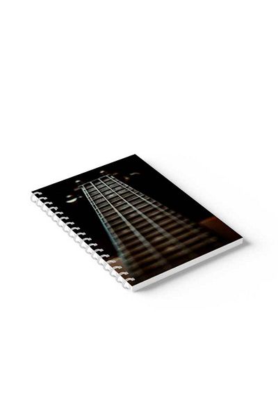 LOWHA Spiral Notebook with Front and Back Hard Covers Featuring Guitar Design