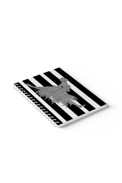 LOWHA Spiral Notebook with Front and Back Hard Covers Featuring Ballerina Design