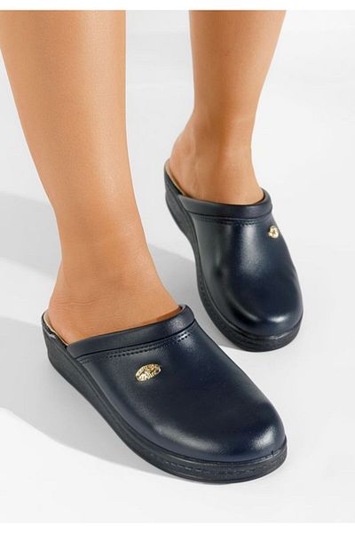 B T Shoes Mecosta V2 navy genuine leather clogs
