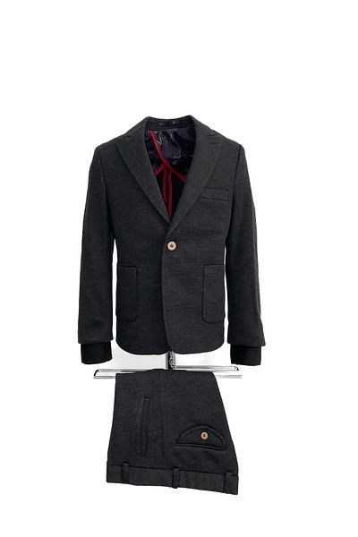 Micio Boys' Anthracite Single Button Half Lining Jacket Anthracite Trousers Sports Suit