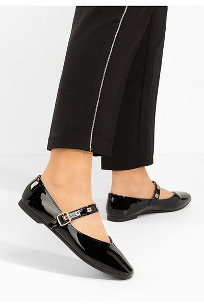 B T Shoes Clario women's black ballet flats