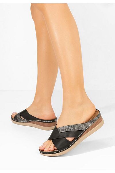 B T Shoes Maryna black orthopedic slippers