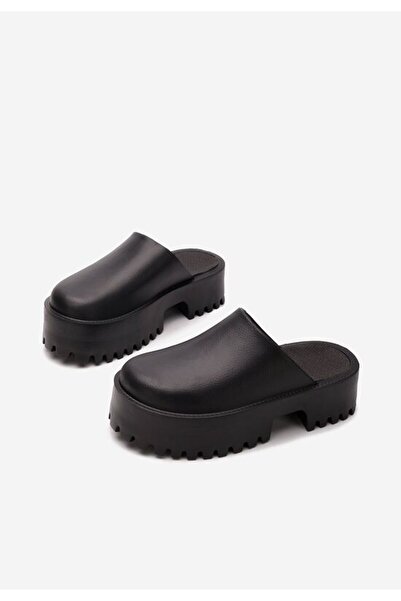 B T Shoes Saboti dama cu platforma Ziora negri