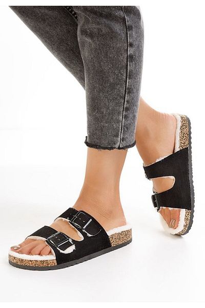 B T Shoes Women's black Testa slippers