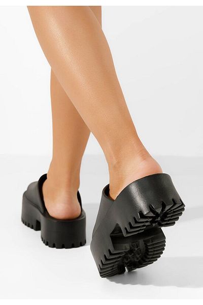 B T Shoes Ziora black women's platform clogs