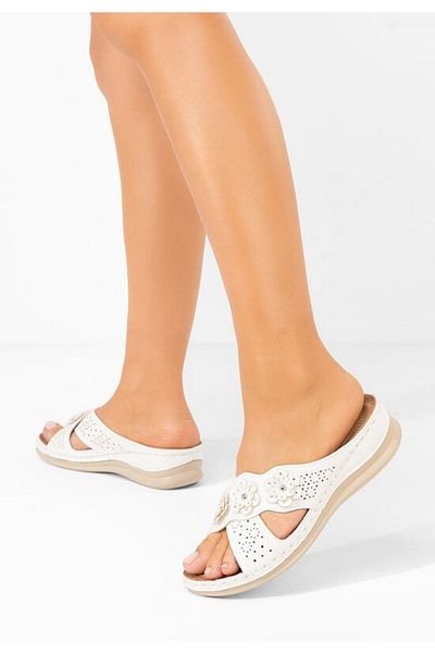 B T Shoes Clarysa white orthopedic slippers