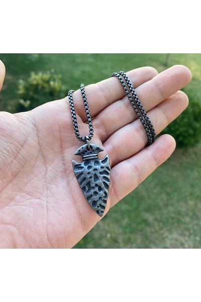 Viking Compass Arrowhead Runic Alphabet 316L Stainless Steel Necklace