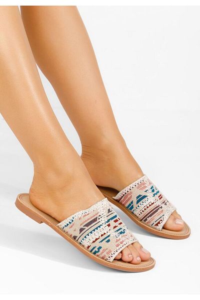 B T Shoes Tatyana multi-colored flat slippers