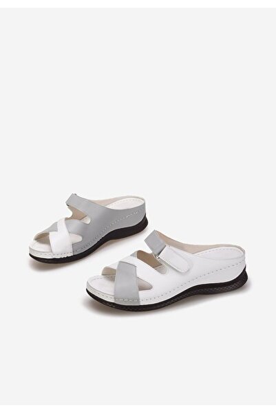 B T Shoes Slippers with orthopedic sole Tansa white