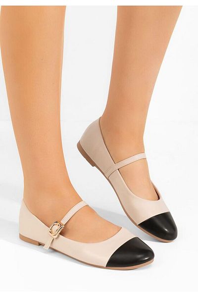 B T Shoes Women's Michaia beige ballet flats