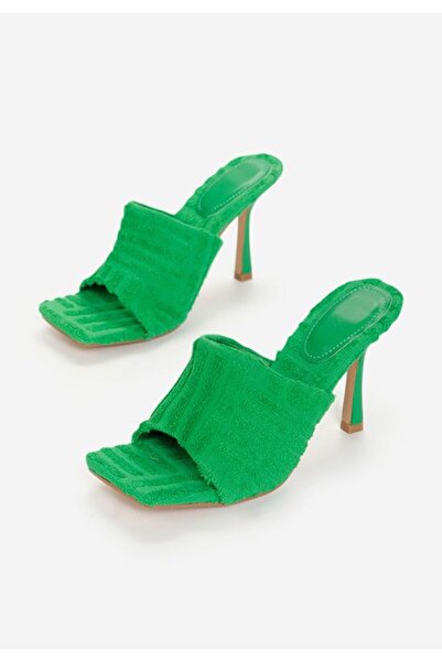 B T Shoes Green Mirora heeled slippers