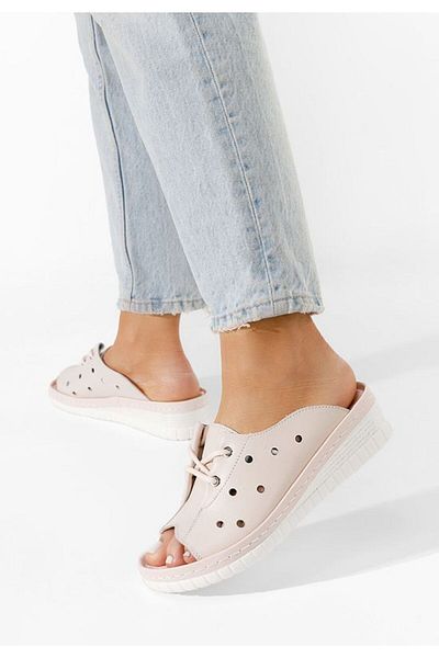 B T Shoes Women's leather slippers Patricia pink