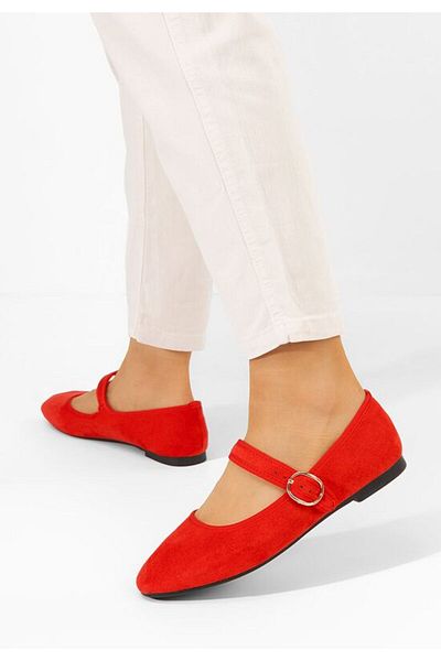 B T Shoes Balerini dama Rasmara rosii