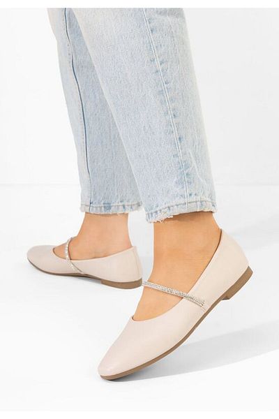 B T Shoes Elegant Aglaia beige ballet flats
