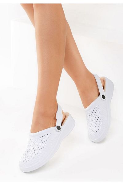 B T Shoes Liberina women's white clogs