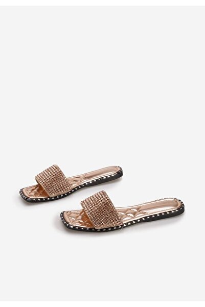 B T Shoes Jenifrea champagne flat slippers