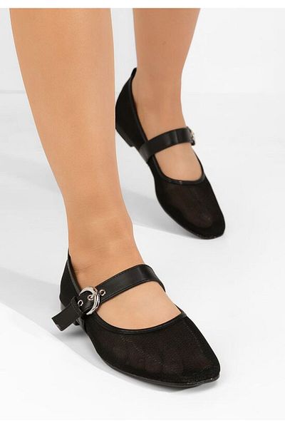 B T Shoes Albina women's black ballet flats