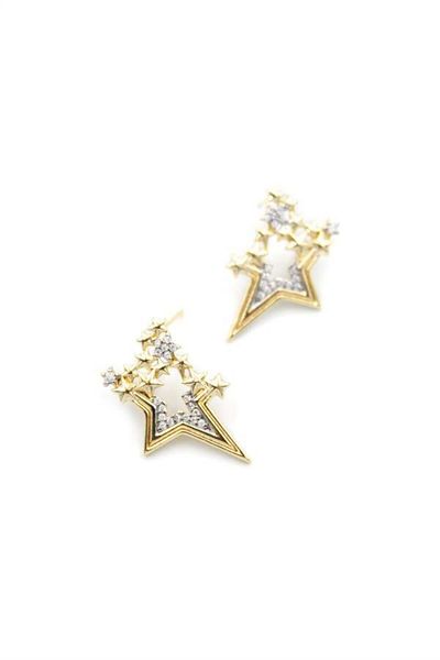 Rasanet Jewelled Star Earrings - Gold