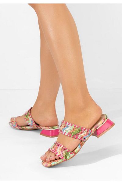 B T Shoes Cindi V2 multi-colored heeled slippers
