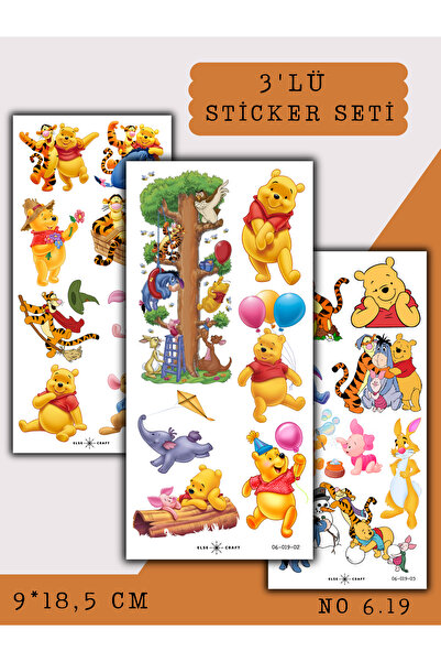 Else Craft 3'lü Winnie The Pooh Temalı Sticker 6.19 - Ajanda Planlayıcı Bulle...