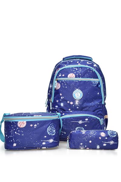 ELATAE Children's 3-Piece School Set Primary School Bag & Thermal Lunch Box & Pen Holder 1385