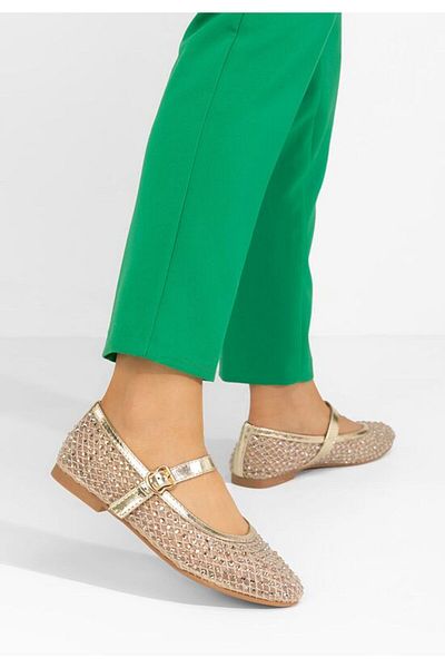 B T Shoes Elegant Anelise gold ballerinas