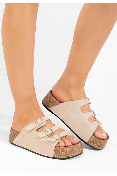 B T Shoes Papuci cu platformă Othylia bej