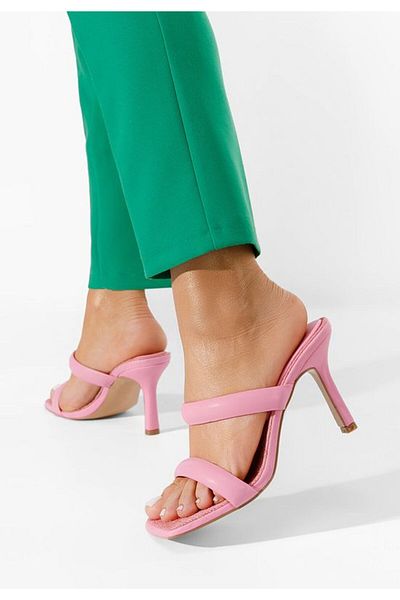 B T Shoes Zasha pink heeled slippers
