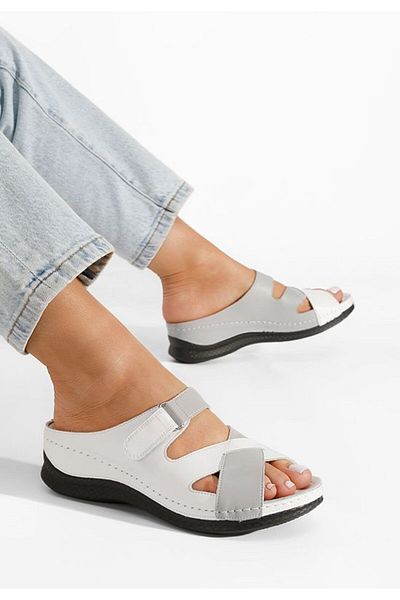 B T Shoes Slippers with orthopedic sole Tansa white