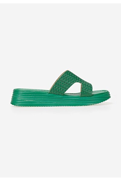 B T Shoes Demetra women's green flip-flops