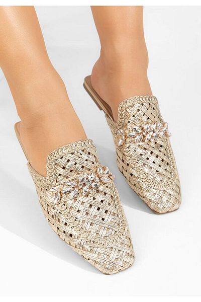 B T Shoes Kristina women's gold clogs