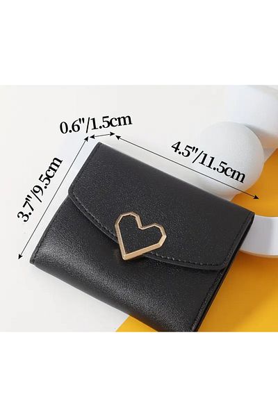 La Saade Y2K Black Heart Pinterest Wallet Card Holder