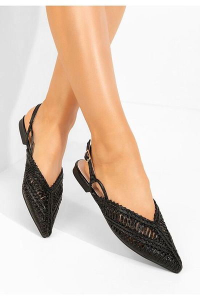 B T Shoes Scotya women's black ballet flats