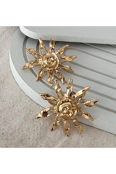 juleeco Sun Gold Earrings(4X4Cm)
