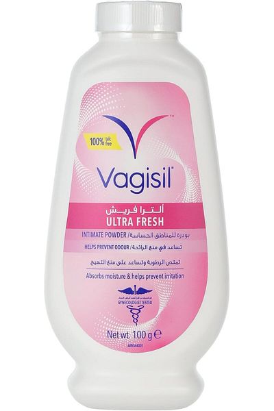 Vagisil UltraFresh Intimate Powder for Daily Feminine Hygiene, Fresh Scent, Talc-Free, 100 g