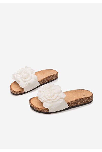 B T Shoes Papuci cu talpa groasa Marisha albi