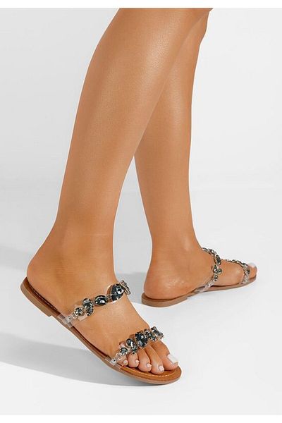 B T Shoes Black Lanora flat slippers