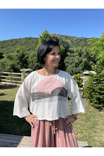 Bohoyasam Bohem Bluz, El Yapımı, Şile Bezi, Doğal Kumaş, Rahat, Yazlık, Boho ...