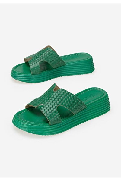 B T Shoes Demetra women's green flip-flops