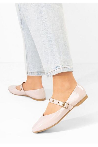 B T Shoes Clario beige women's ballet flats