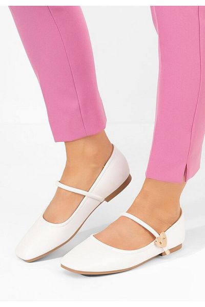 B T Shoes Balerini dama Norina albi