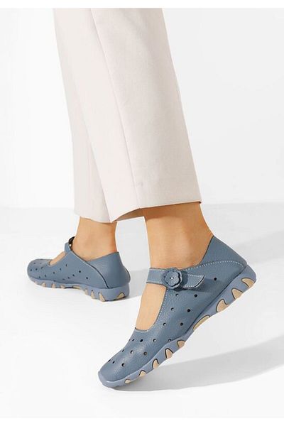 B T Shoes Balerini dama piele Flary albastri