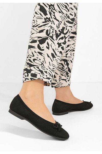 B T Shoes Barrie women's black ballet flats