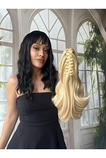 Suzan Peruk Gerçek saç dokusunda At kuyruğu Postiş Mandallı Tokalı Saç eklentisi
