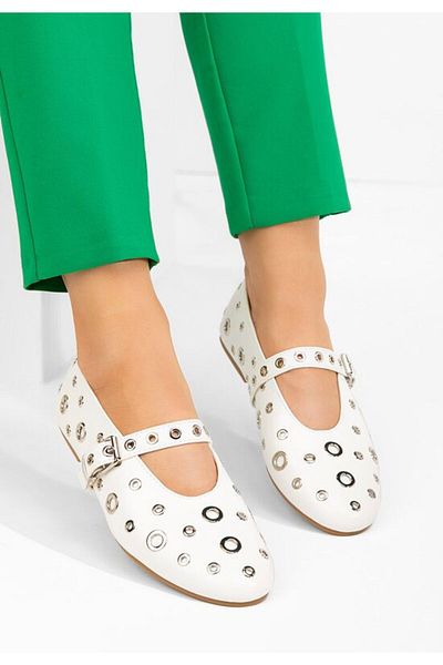 B T Shoes Balerini dama Frista albi