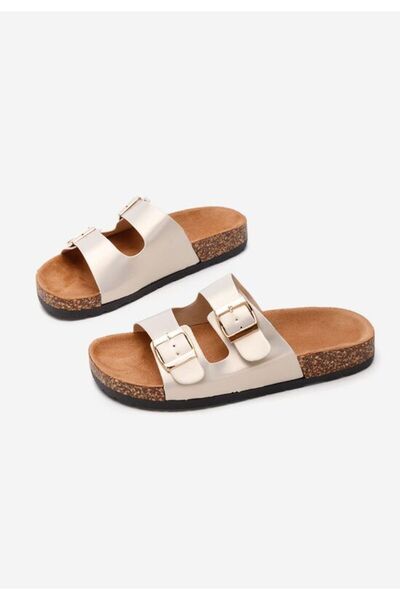 B T Shoes Papuci cu talpa groasa Doreta aurii