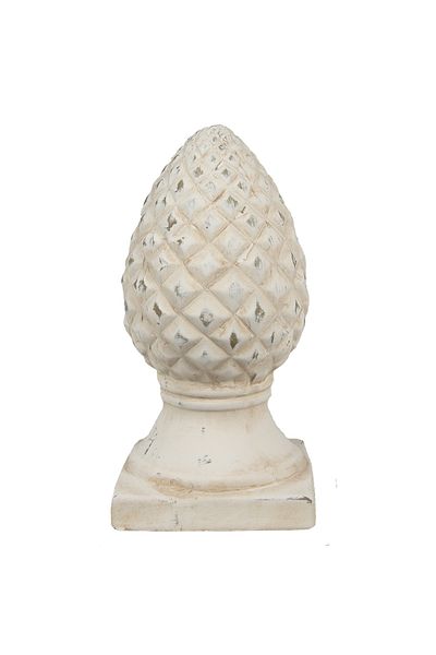 Clayre & Eef Decoration Cone with Beige Stone 14x28 cm