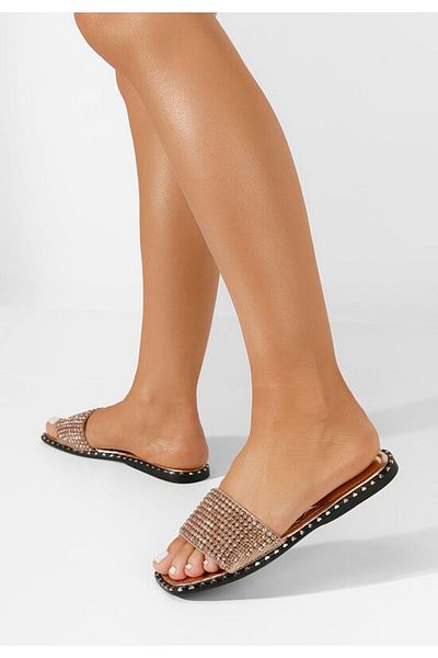 B T Shoes Jenifrea champagne flat slippers